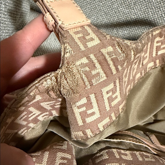 Fendi Zucchino Blush Beige Pink Shoulder Bag - Picture 14 of 17